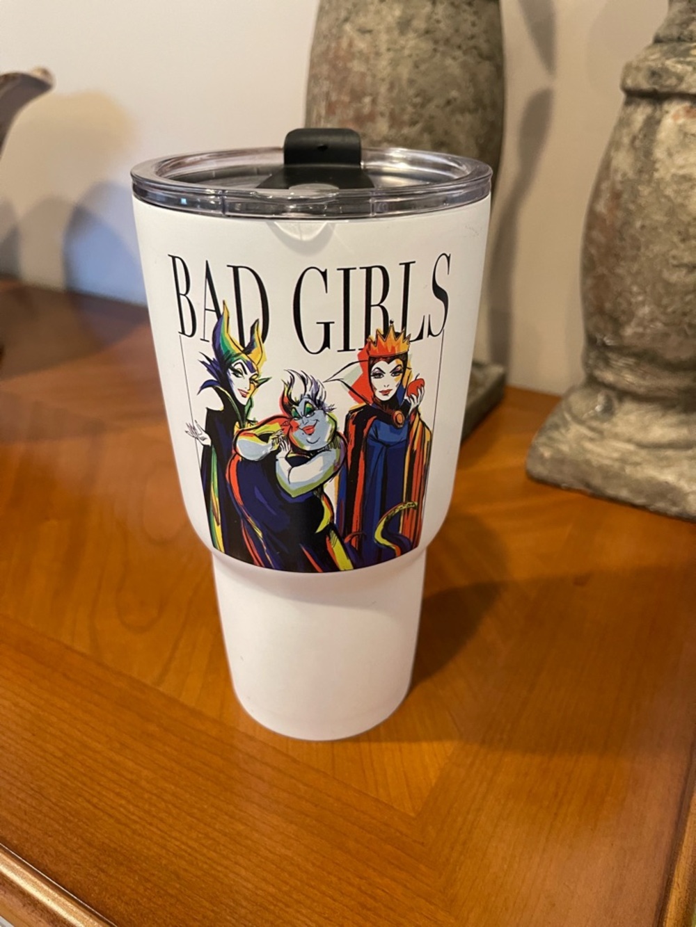 Disney White "Bad Girls" Villains Travel Tumbler